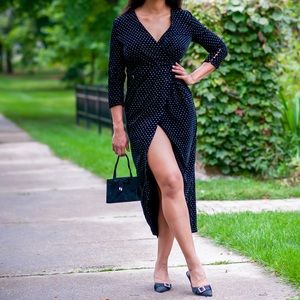 Zara Glitter high split velvet dress sz small